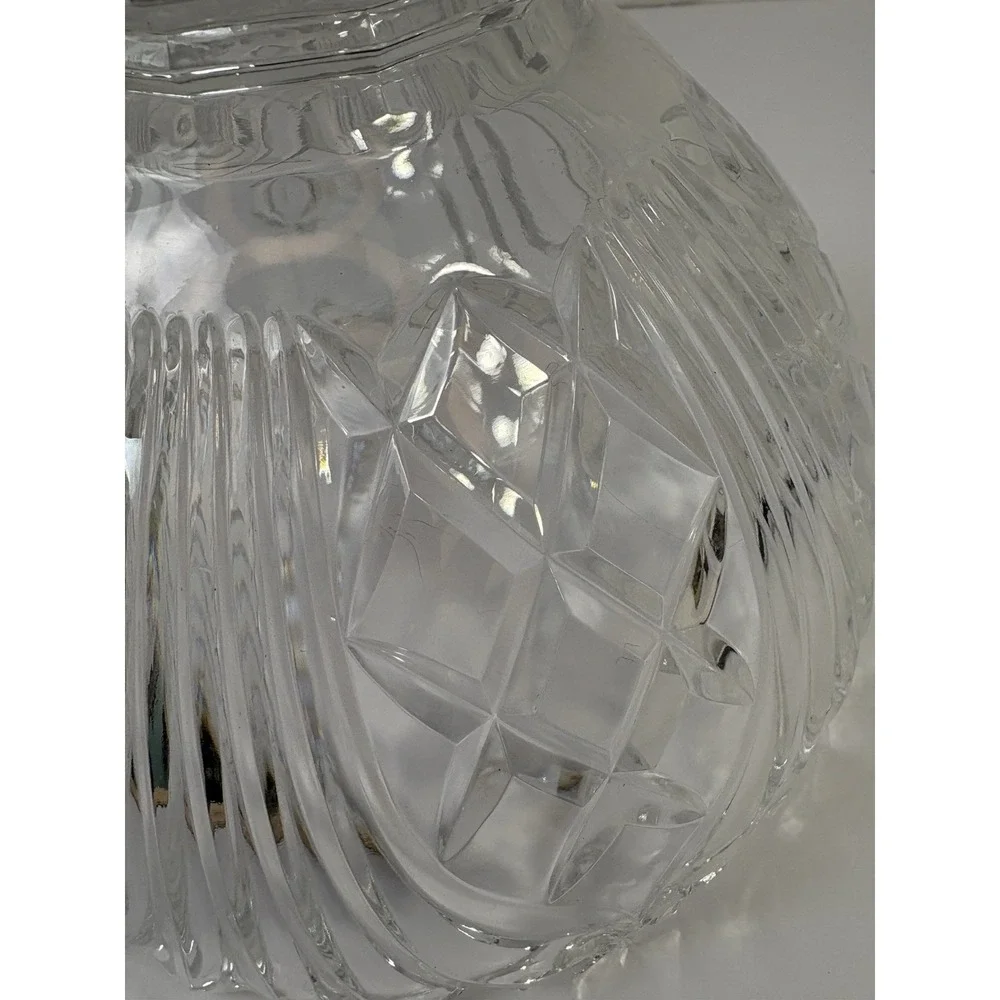 Vintage Lead Crystal Pedestal Bowl‎ 9